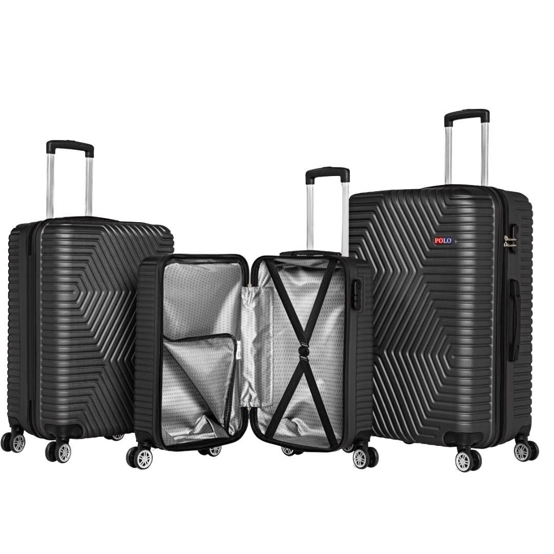 Чемодан Polo ПК001-М поликарбонат на 4-х двойных колесах средний М 70 л Черный - фото 2 Чемодан Polo ПК001-М поликарбонат на 4-х двойных колесах средний М 70 л Черный - фото 2