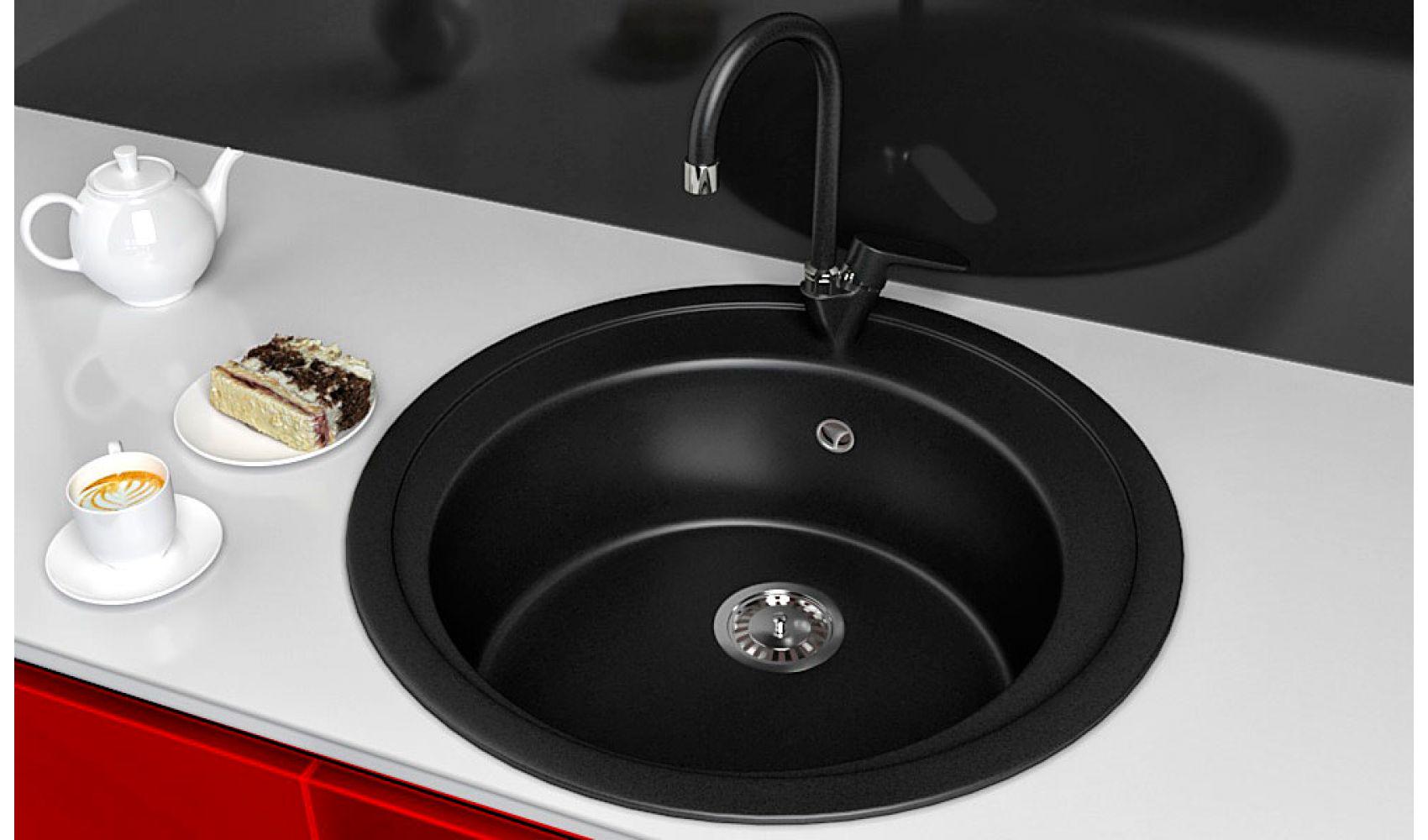 Кухонная мойка Lexona Blansh гранитная з краном Черный - фото 3
