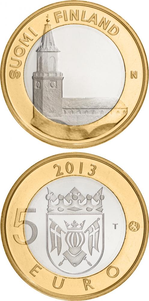 Коллекционная монета Финляндия 5 евро 2013 Архитектура провинций Кафедральный собор Турка UNC (KM#213)