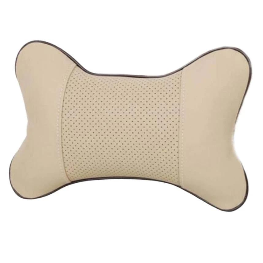 Подголовник в машину из экокожи в машину 24x14 см Бежевый