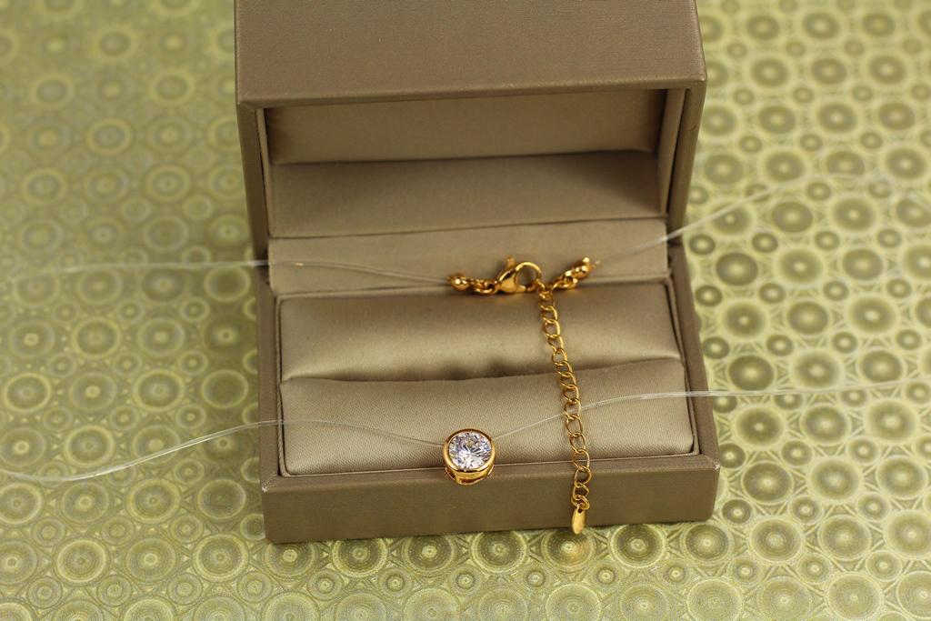 Леска Xuping Jewelry с кулоном в ободке 8 мм 40 см приложение 5 см Золотистый (34315777)