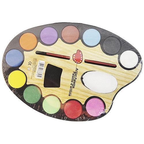 Краски акварельные на палитре 12 цв с кисточкой (WW00385ST)