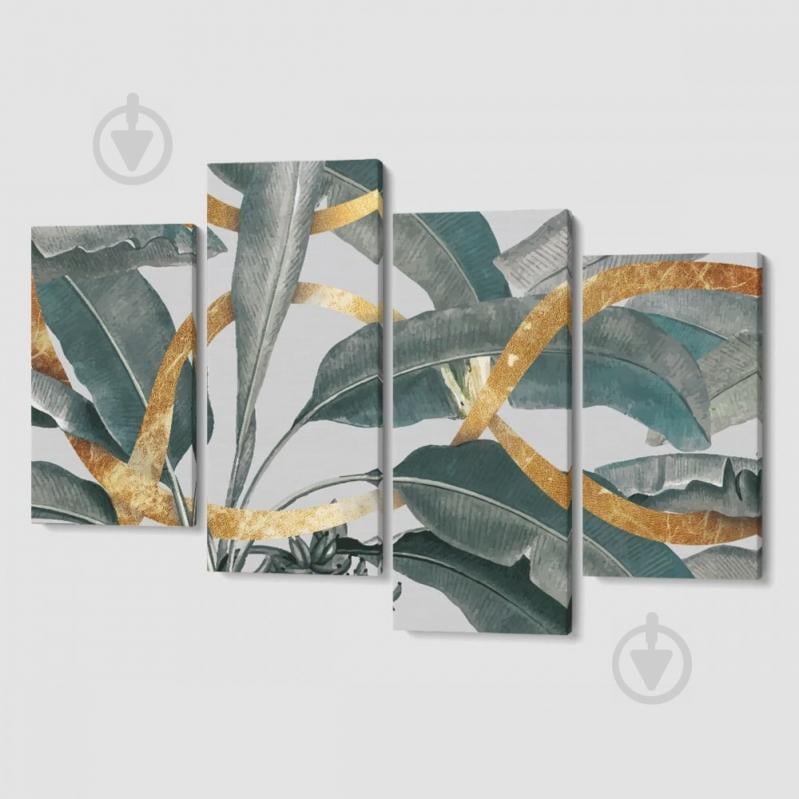 Модульная картина из четырех частей Malevich Store Листья бамбука 129x90 см (MK412833)