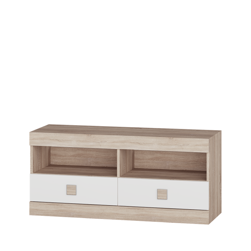 Тумба ТВ Эверест Соната 110 110х37,5х50,5 см Дуб сонома/Белый