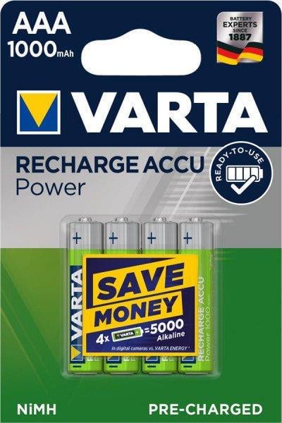 Акумулятор Varta Rechargeable 1000 mAh AAA R03/286 4 шт.