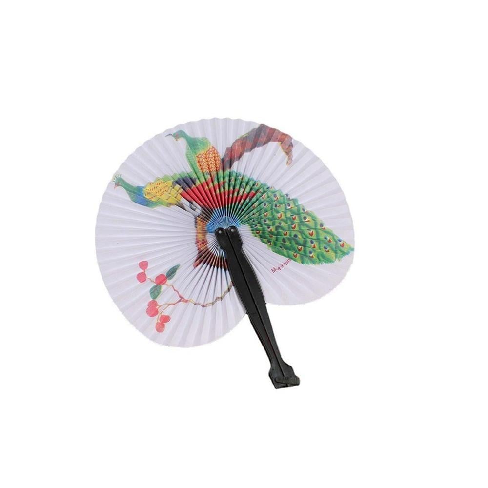 Складне паперове віяло з декоративним малюнком 1 шт. Кольоровий (3000004246)