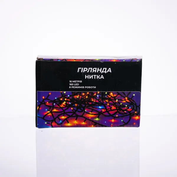Гірлянда нитка 160 LED 16 м чорний провід Жовтий - фото 7