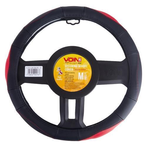 Чехол для руля VLOD-L285 BK RD M БО перфорированная кожа Черно-красный (2330316632)