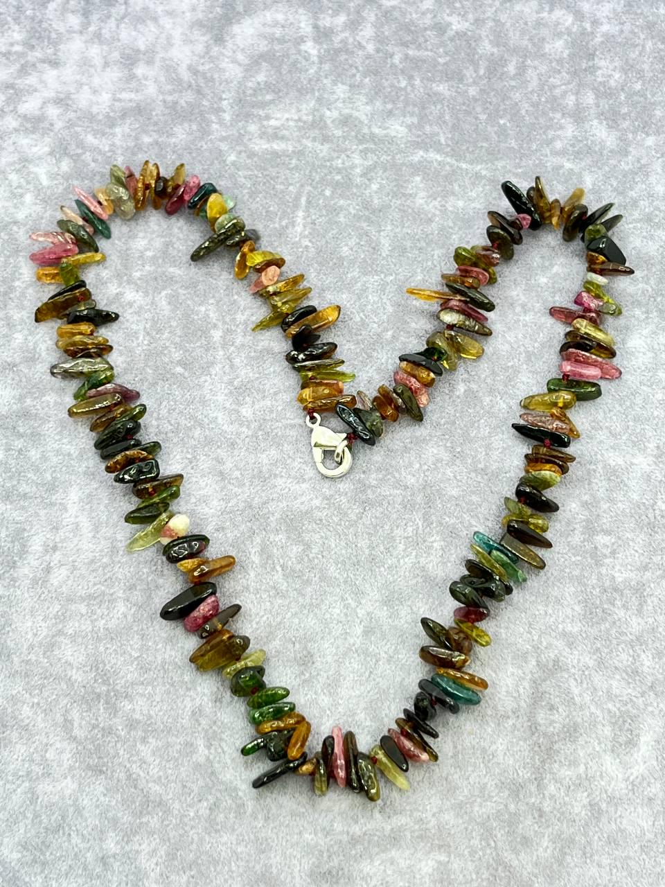 Бусы турмалин 44 см Разноцветный (10185)