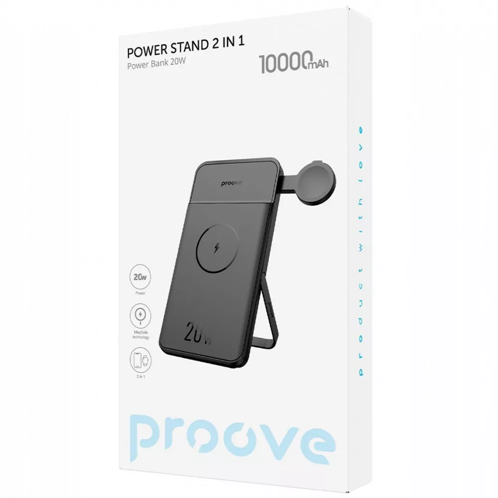Аккумулятор внешний с MagSafe PROOVE Power Stand 20W 10000 mAh Black (PBPS20030001) - фото 8 Аккумулятор внешний с MagSafe PROOVE Power Stand 20W 10000 mAh Black (PBPS20030001) - фото 8