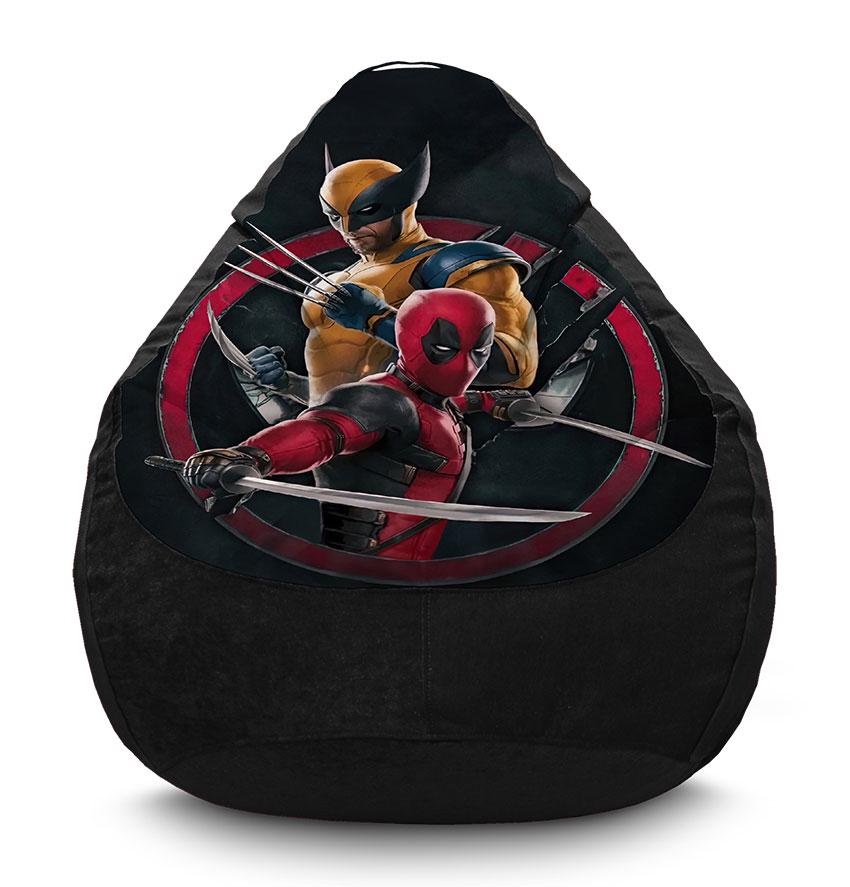 Кресло-мешок iPuff Deadpool and Wolverine Weapon флок XXL 90х125 см Черный (113936-1) Кресло-мешок iPuff Deadpool and Wolverine Weapon флок XXL 90х125 см Черный (113936-1)