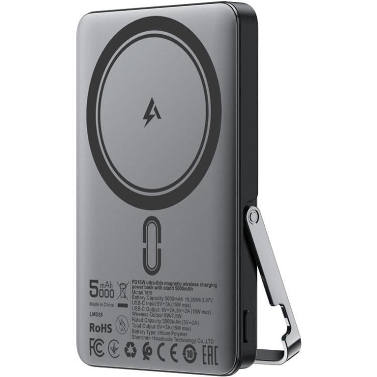 Повербанк Acefast M16 Magnetic Wireless 5000 mAh 18W PD, QC3.0 USB-C In/Out Black (6974316283997)