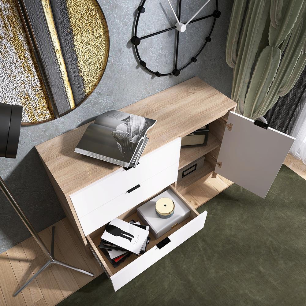 Комод с дверцами и 3 ящиками Еверест Сити-1150 115,2х38х74,6 см Дуб сонома/Белый (EVR-071100) - фото 5 Комод с дверцами и 3 ящиками Еверест Сити-1150 115,2х38х74,6 см Дуб сонома/Белый (EVR-071100) - фото 5