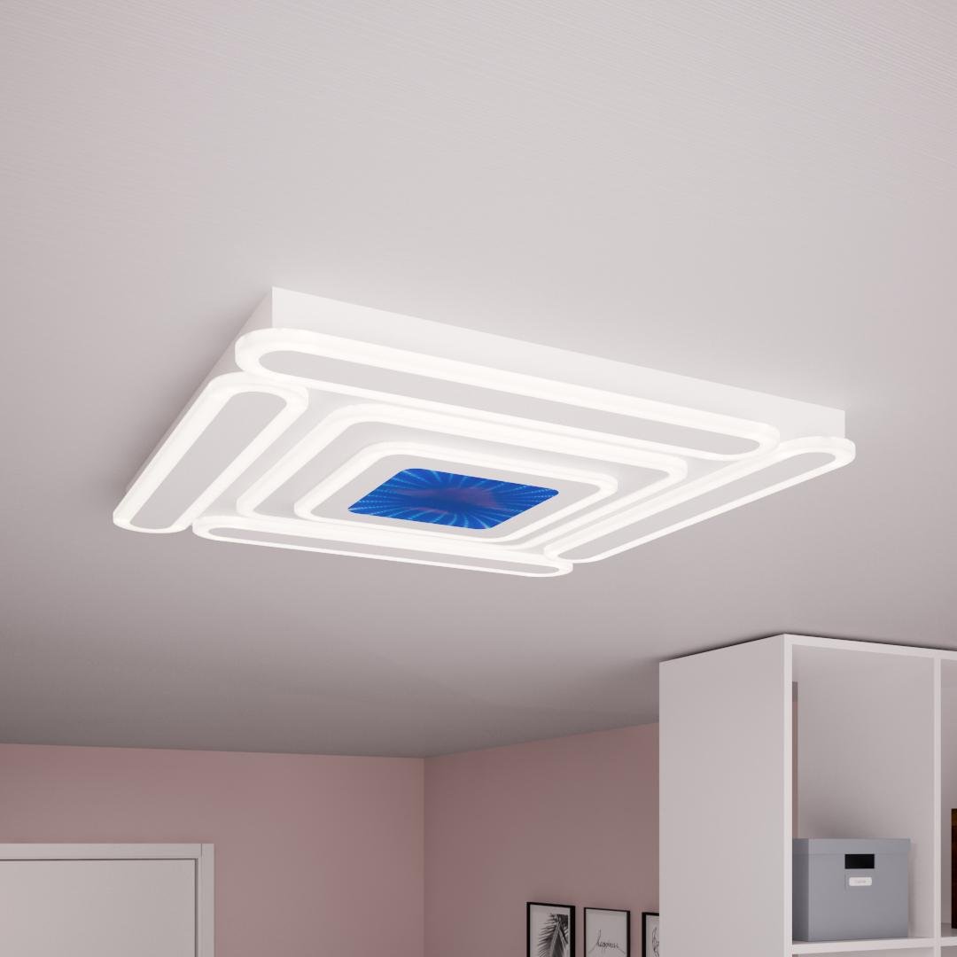 Люстра светодиодная FLYENERGY с подсветкой RGB и пультом 110 Вт (1773)