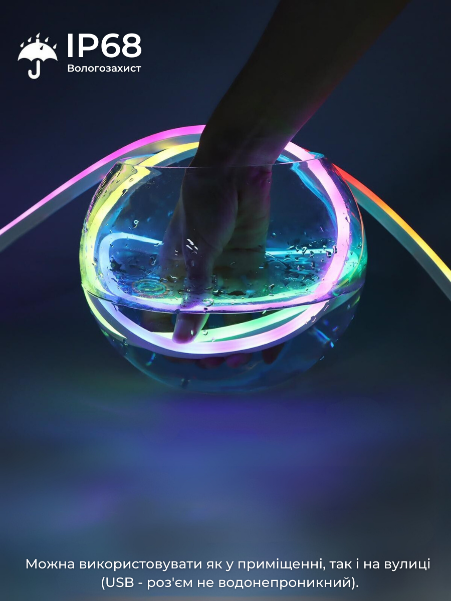 Лента умная неоновая RGB/LED USB/Bluetooth с пультом 5 м Белый (2660334341) - фото 10 Лента умная неоновая RGB/LED USB/Bluetooth с пультом 5 м Белый (2660334341) - фото 10