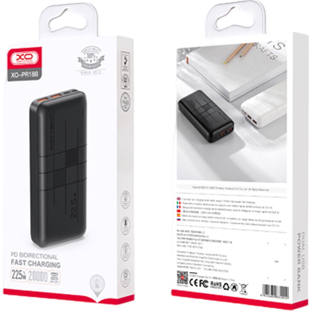 Внешний аккумулятор XO PR188 20000 mAh 22,5W Black - фото 4