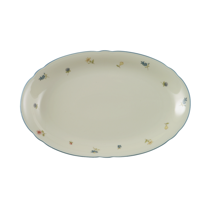 Блюдо овальное Streublume blauer Rand Marie-Luise Seltmann 28 см (2508461)