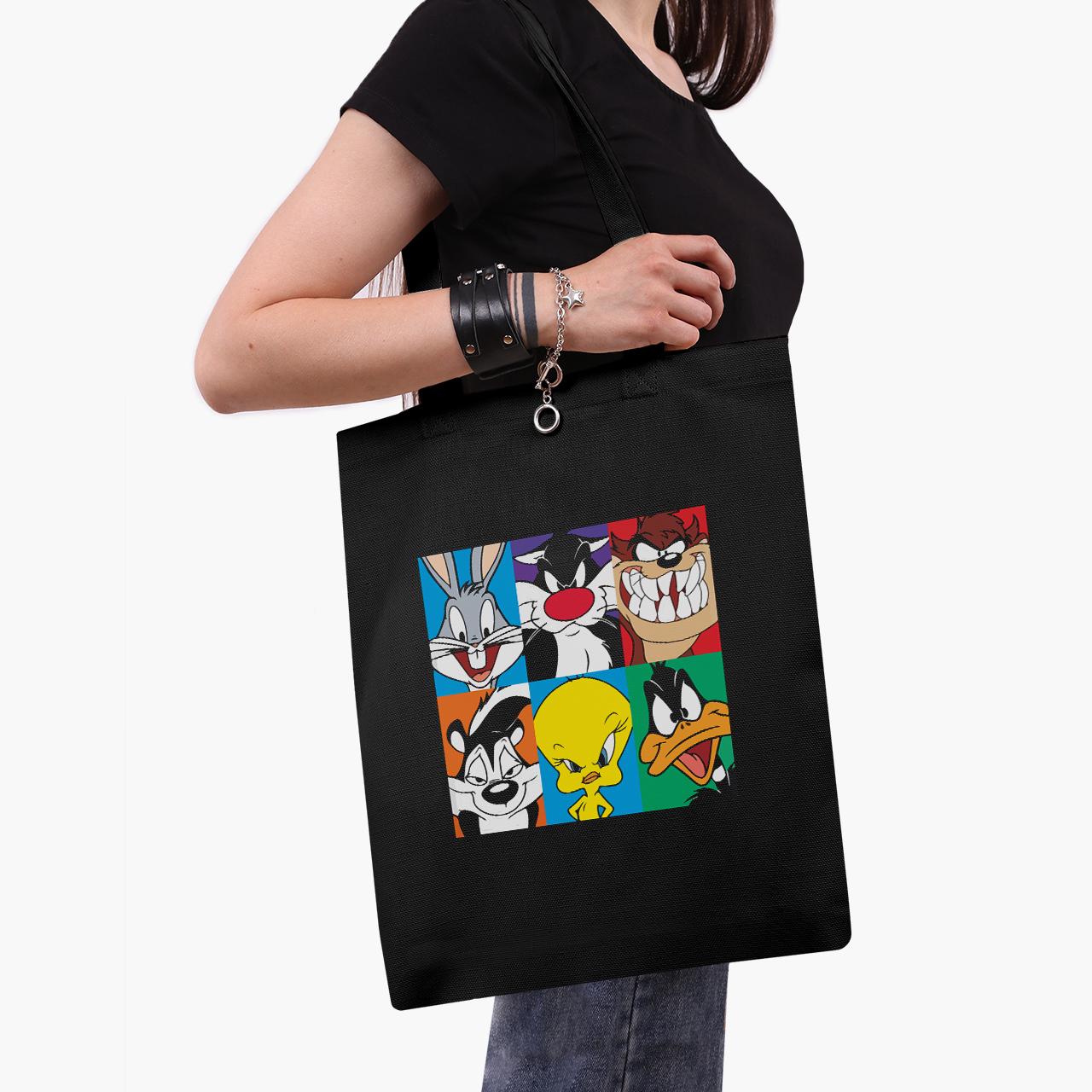 Эко сумка шоппер Looney Tunes 41x35 см Черный (9227-2887-BK)