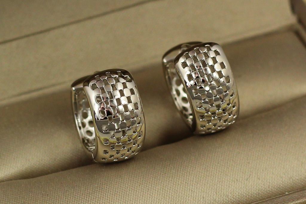 Серьги Xuping Jewelry кольца 1,5 см Серебристый