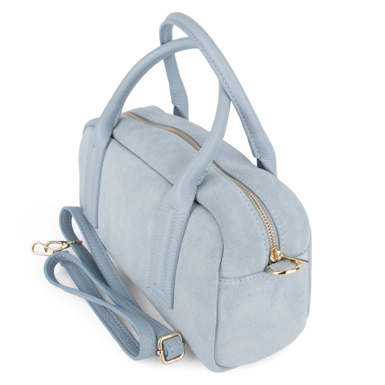 Сумка жіноча замшева Virginia Conti 03972 зі шкіряними ручками Блакитний (2661216594) - фото 3 Сумка жіноча замшева Virginia Conti 03972 зі шкіряними ручками Блакитний (2661216594) - фото 3