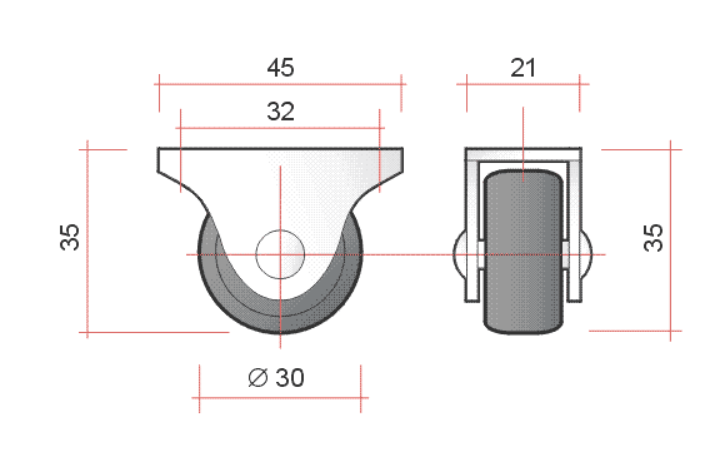 Мебельный ролик UV 35 мм Черный (713935) - фото 2 Мебельный ролик UV 35 мм Черный (713935) - фото 2