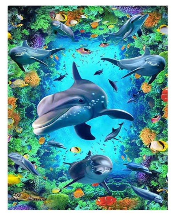 Алмазная мозаика TK Group Дельфины 30х40 см (GB 77780)