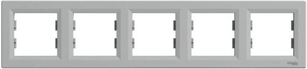 Рамка Schneider Electric EPH5800561 Asfora 5 постов пластик Алюминиевый (11485811) Рамка Schneider Electric EPH5800561 Asfora 5 постов пластик Алюминиевый (11485811)