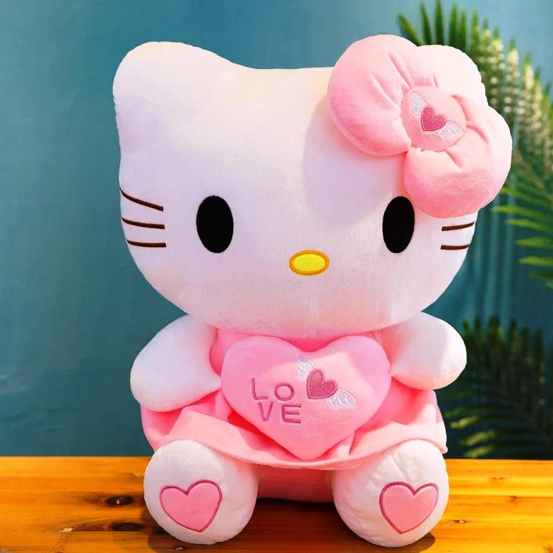 Мягкая игрушка плюшевая Masyasha Hello Kitty С сердцем НKR-30 30 см Бело-розовый (14519856) - фото 3