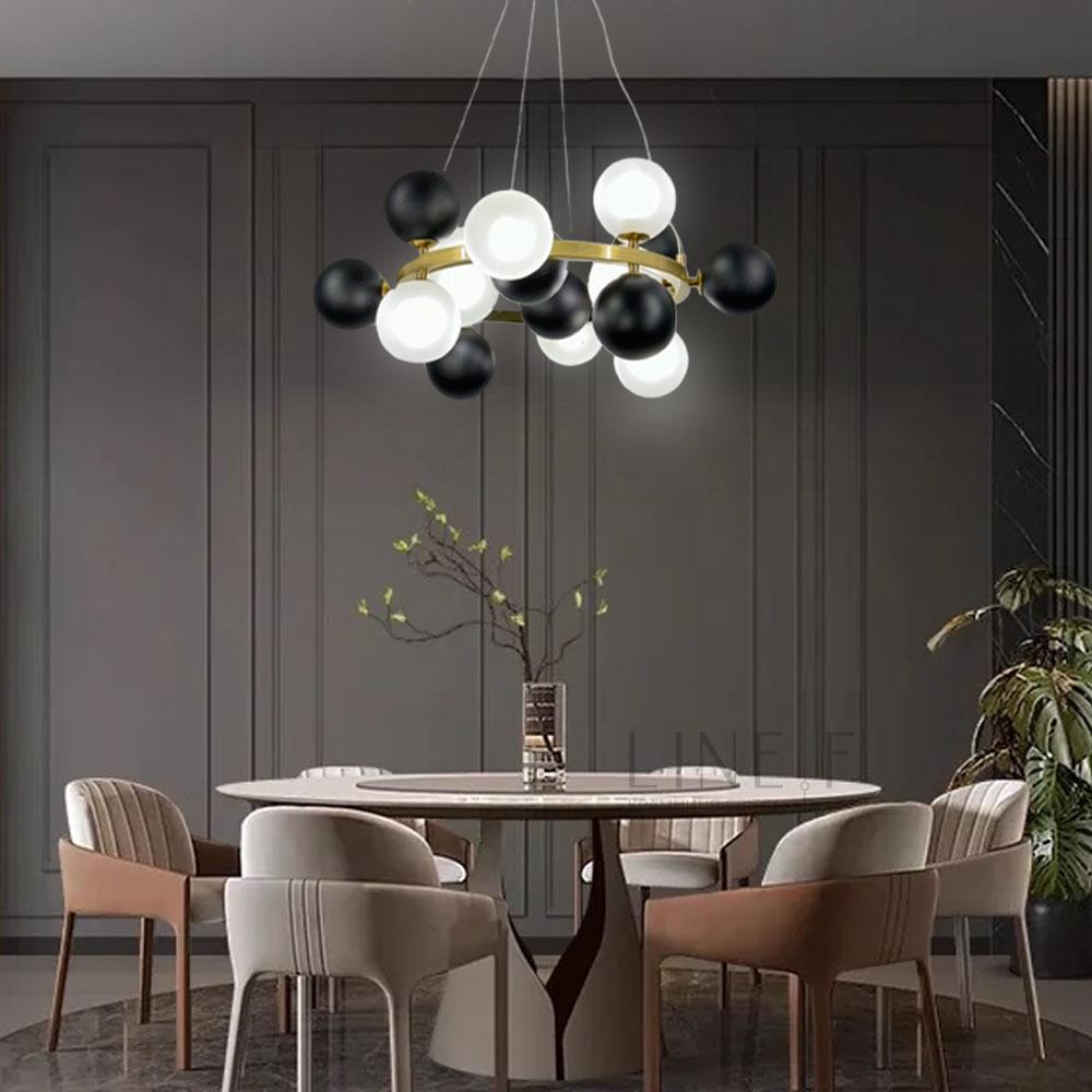 Люстра кольцевая Line F MJ206/8 AB+BK+WT 60 см (25832938)