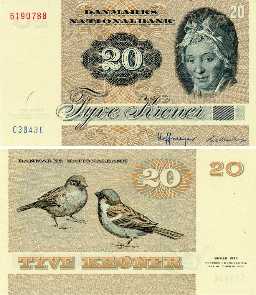 Колекційна банкнота Данія 20 крон 1984 UNC (P49e(1)