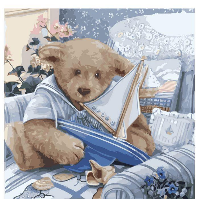 Картина за номерами Ідейка "Плюшевий юнга" 40х40 см (KHO2311)