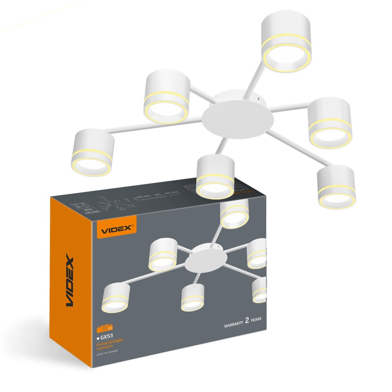 Світильник накладний Videx під лампу 6xGX53 Білий (VL-SPF21B-WP)