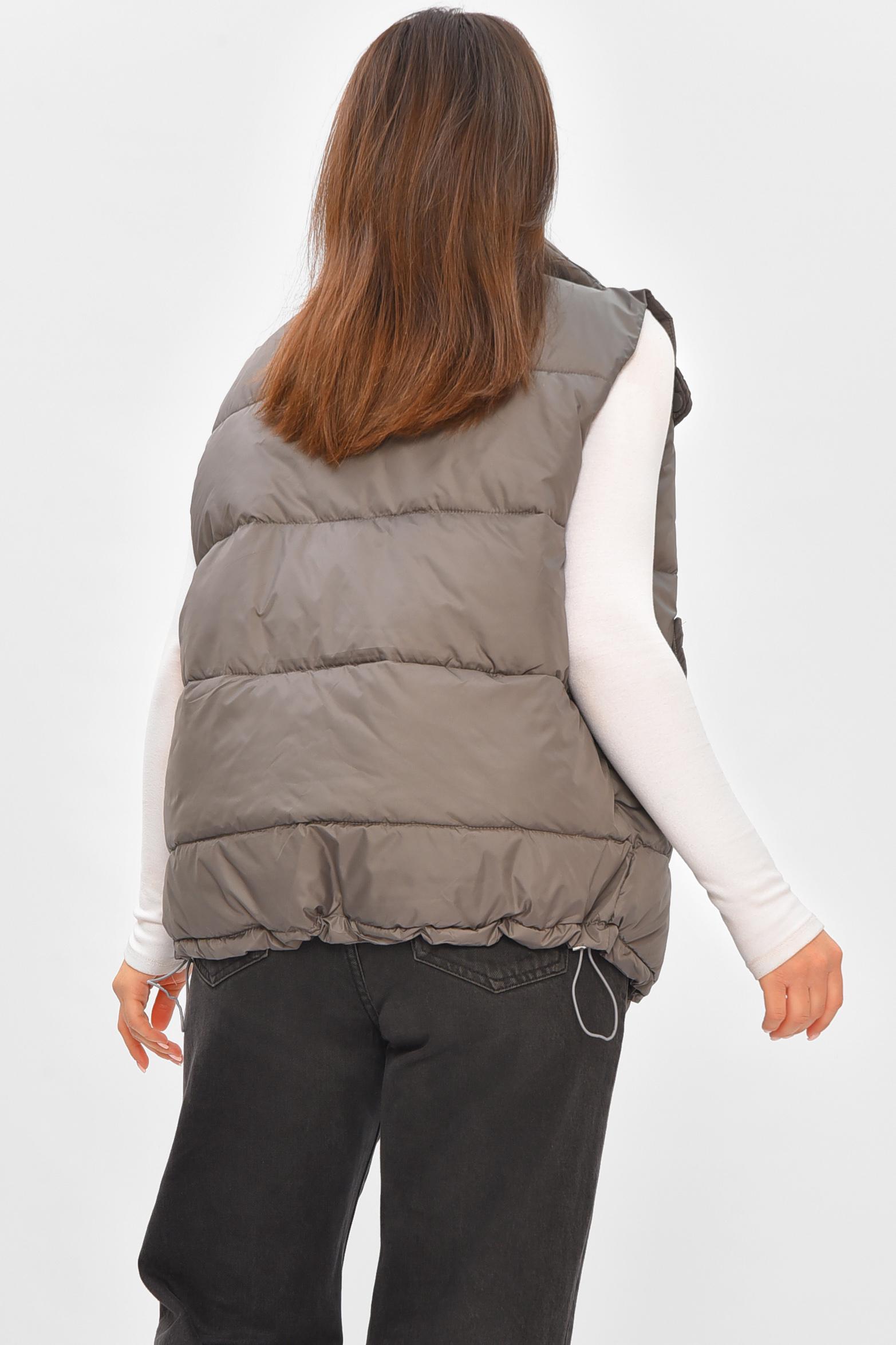 Жилетка жіноча однотонна 206120 2XL Сірий - фото 3