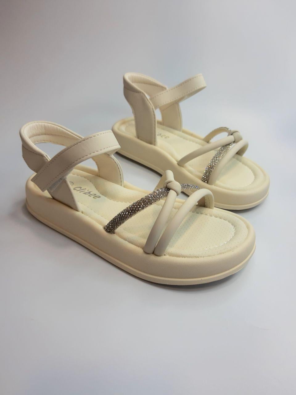 Сандалі для дівчинки Clibee р. 33 21 см Бежевий (692 beige)