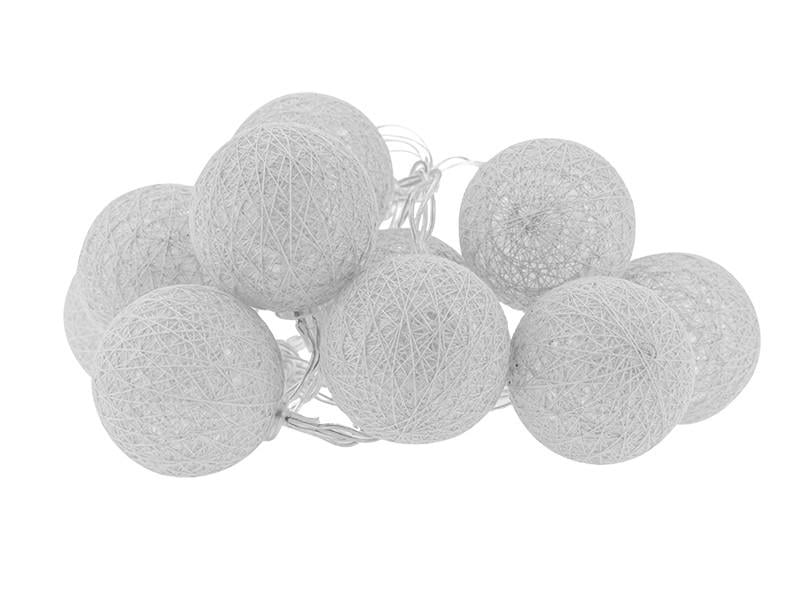 Гирлянда из ниточных шариков на батарейках LED 10 шт. 2 м Серый (70-270#)