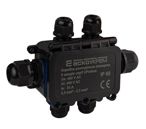 Розподільча коробка АСКО-УКРЕМ UProbox захищена 6 вводів IP68 (A0280010006)