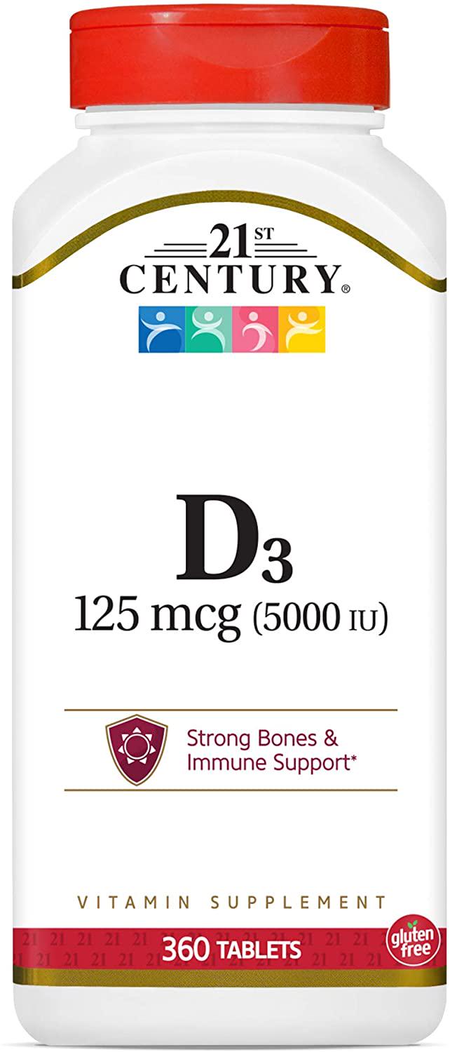 Вітамін D3 21st Century Vitamin D3 125mcg 5000 IU 360 tablets