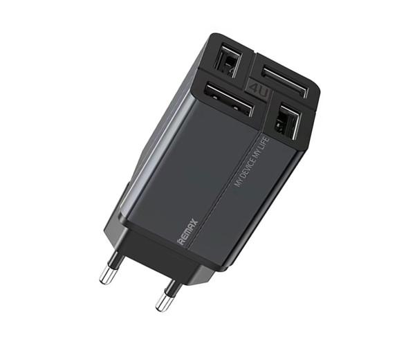 Зарядное устройство сетевое Remax RP-U43 4 USB 3,4A Black (22168) - фото 3