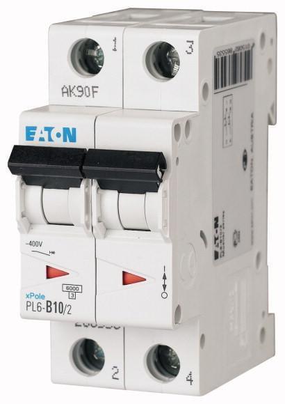 Автоматический выключатель Eaton PL6-C10/2 характеристика-C 2P 10А (286565)