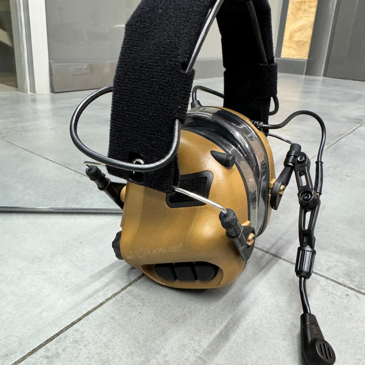 Наушники активные Earmor M32X MOD4 с креплением на шлем и оголовьем Койот (245516) - фото 3