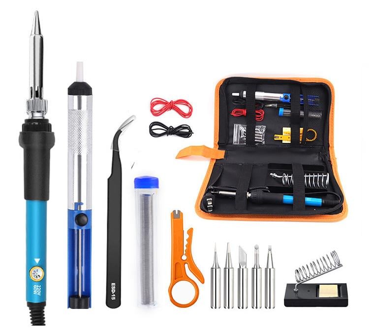 Набір інструментів для паяння ESD Safe 14в1 професійний цифровий до 450 °C 60 Вт Синій Набір інструментів для паяння ESD Safe 14в1 професійний цифровий до 450 °C 60 Вт Синій