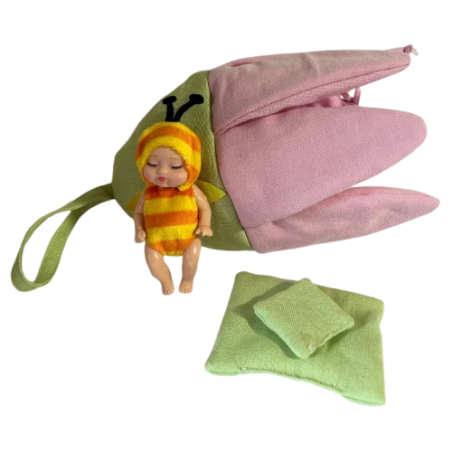 Игровой набор Limo Toy сумочка домик Тюльпан и пупсик Пчелка (1347)