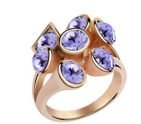 Кольцо с кристаллами Сваровски 11112262 Showfay р. 18,5 Сиреневый