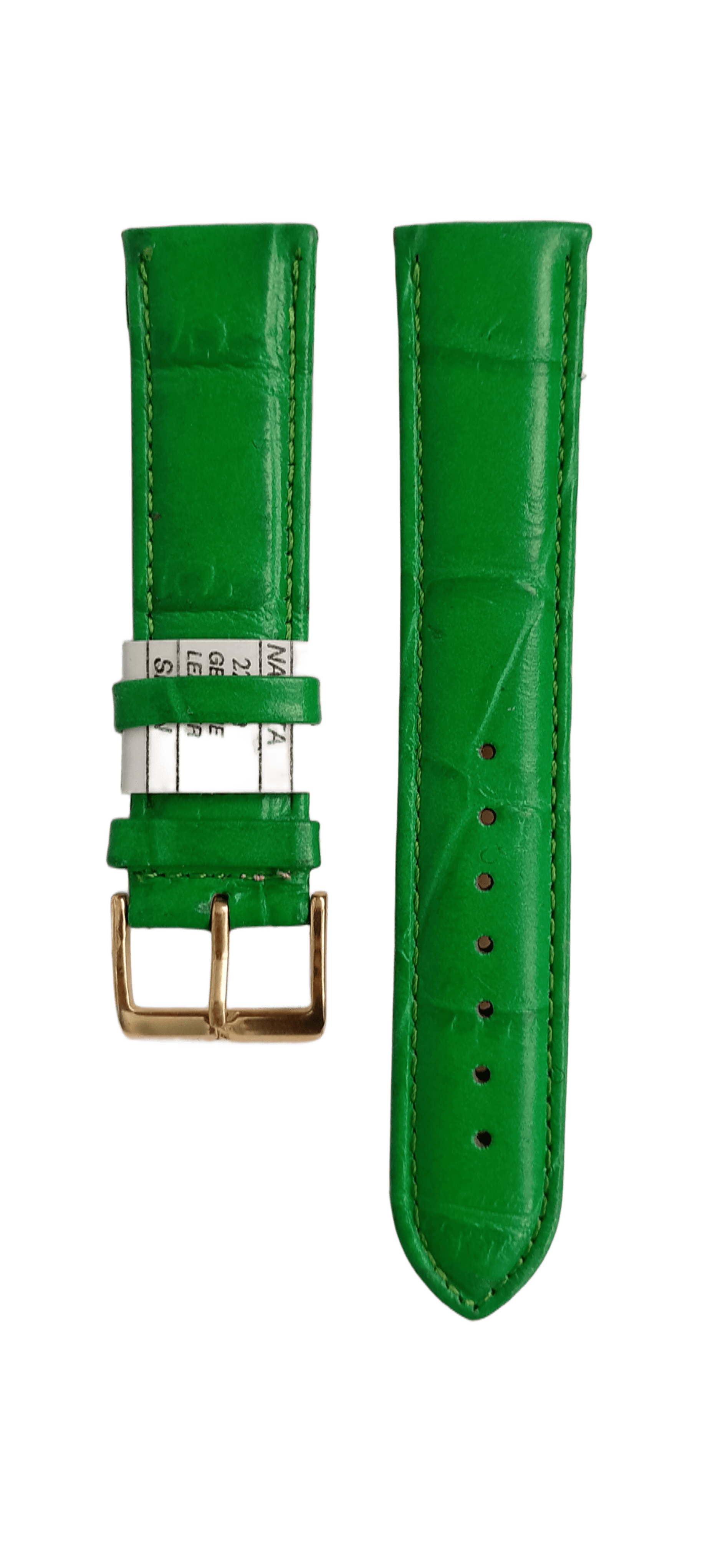 Ремешок для часов кожаный крокодил 22х175 мм Зеленый (2453К)