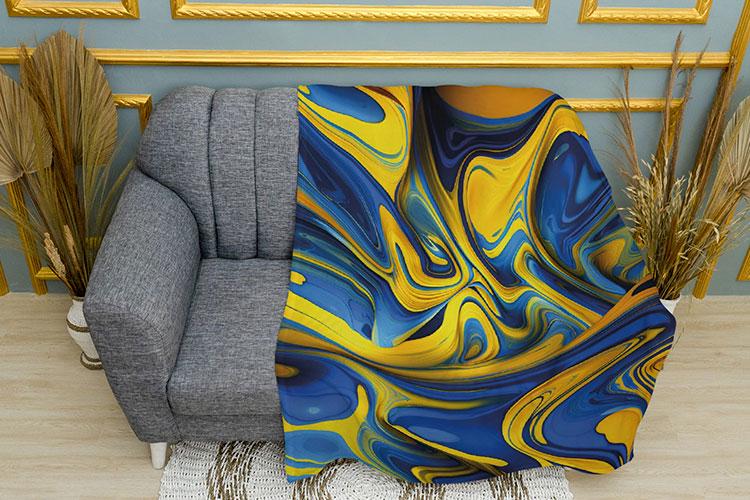 Плед PromoZP Паттерн Украинский Волны плюш двухслойный 150х210 см (102442-3) Плед PromoZP Паттерн Украинский Волны плюш двухслойный 150х210 см (102442-3)