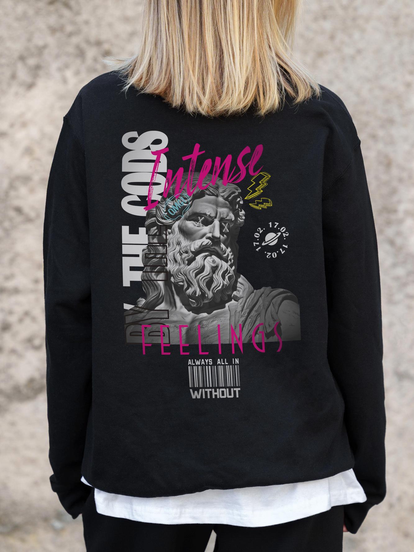 Свитшот оверсайз с принтом Without Feelings L/XL Black (L/XL8055604) - фото 7