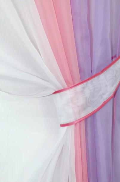 Штори кухонні шифон 300х170 см Бузковий/ Рожевий/Білий (054к) - фото 2 Штори кухонні шифон 300х170 см Бузковий/ Рожевий/Білий (054к) - фото 2