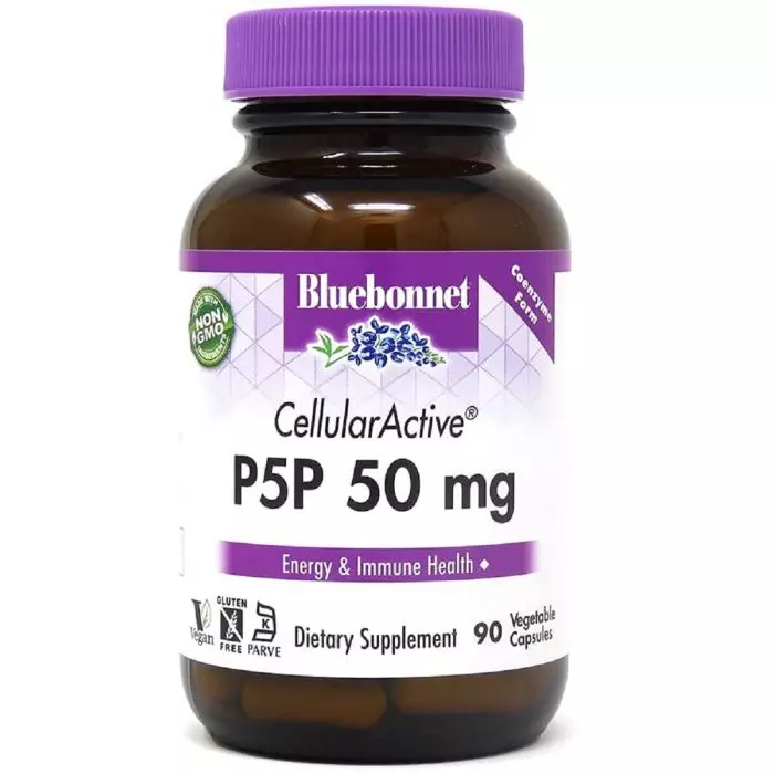 P-5-P пиридоксальфосфат 50 мг Bluebonnet Nutrition 90 вегетарианских капсул (BLB0429)