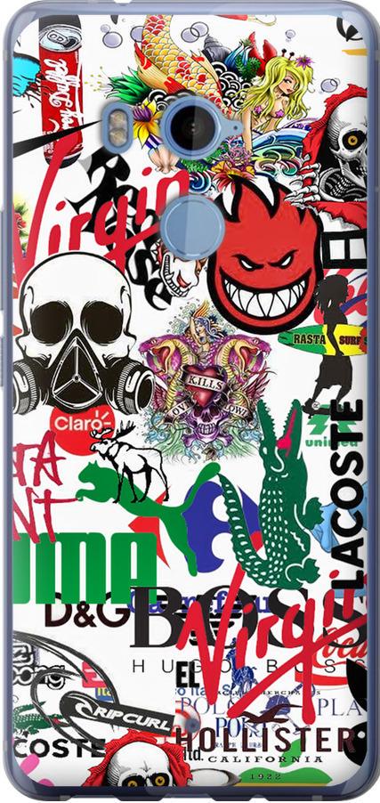 Чехол на HTC U11 Plus Many different logos (4022u-1363-42517) Чехол на HTC U11 Plus Many different logos (4022u-1363-42517)