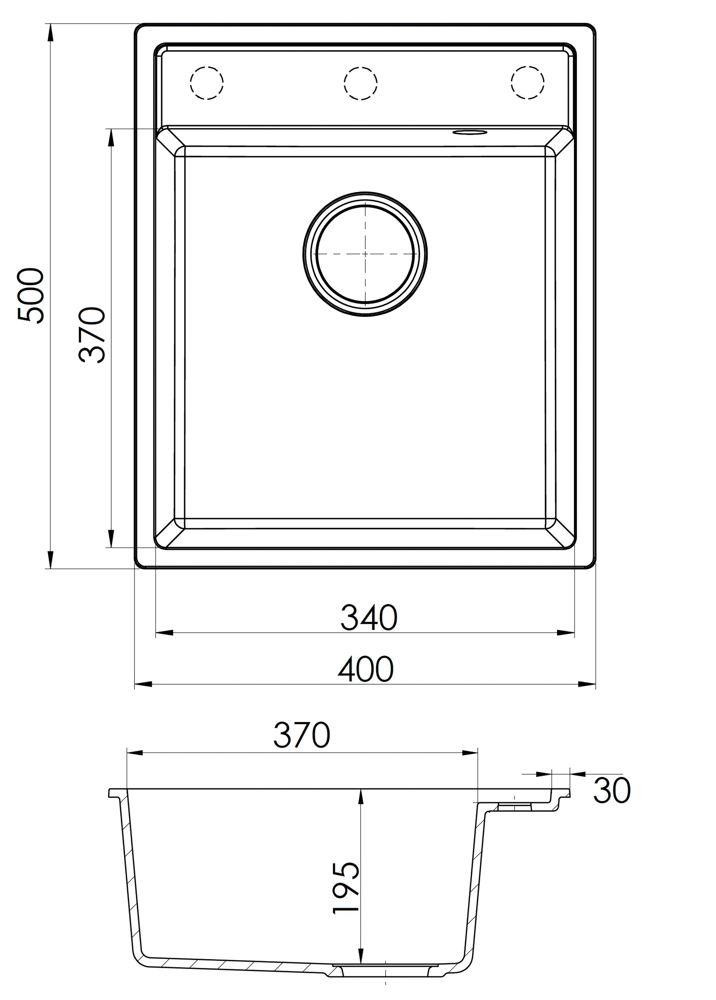 Гранитная мойка Fabiano Classic 40x50 см Titanium - фото 2